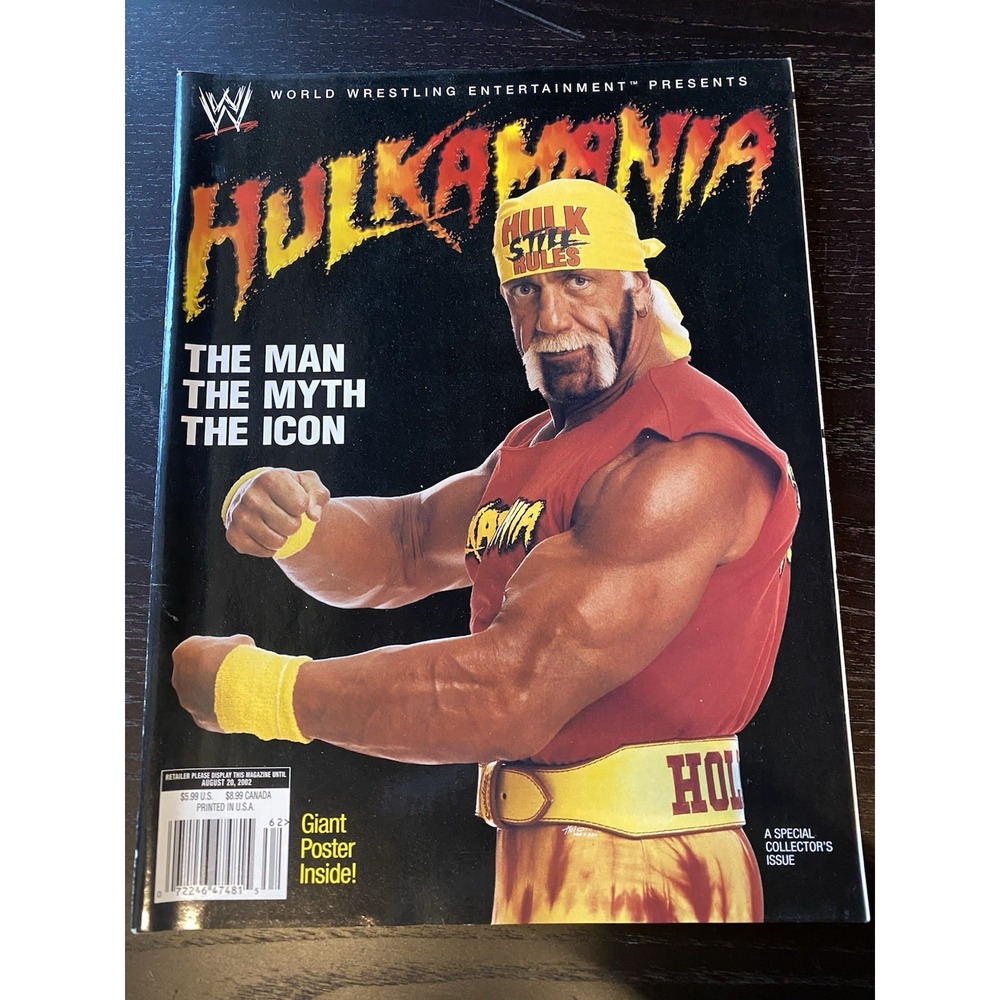 Vintage 2002 Hulkmania‎ Magazine WWF World Wrestling Federation Poster Intact